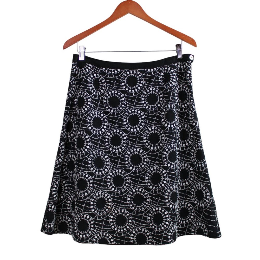 Edward Petite Linen Blend Embroidered Mini Skirt